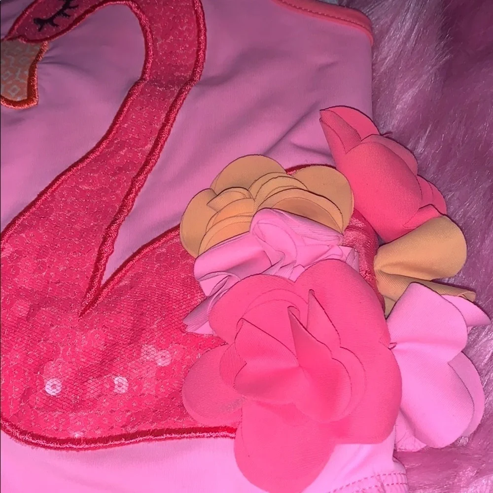 Mud pie pink flamigo bathing suit 24 …